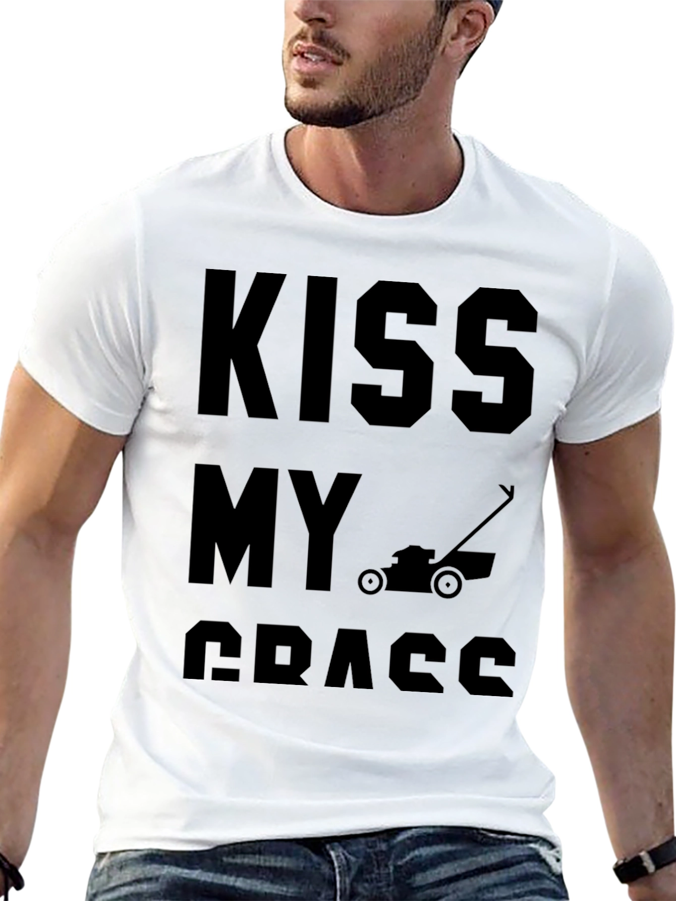 Kiss My Grass Funny Lawn Mower T-Shirt