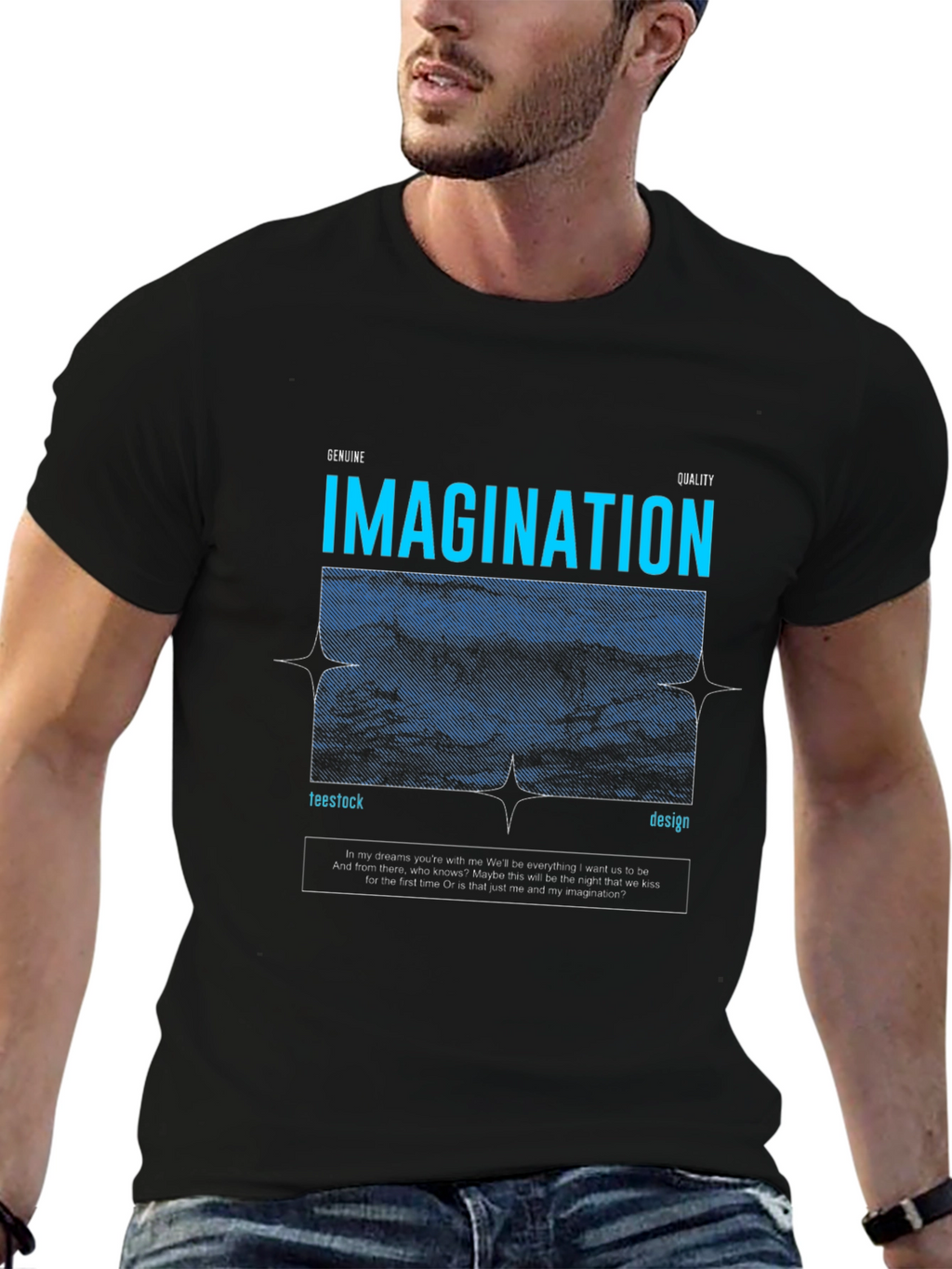 Imagination Graphic Tee - Black Casual T-Shirt