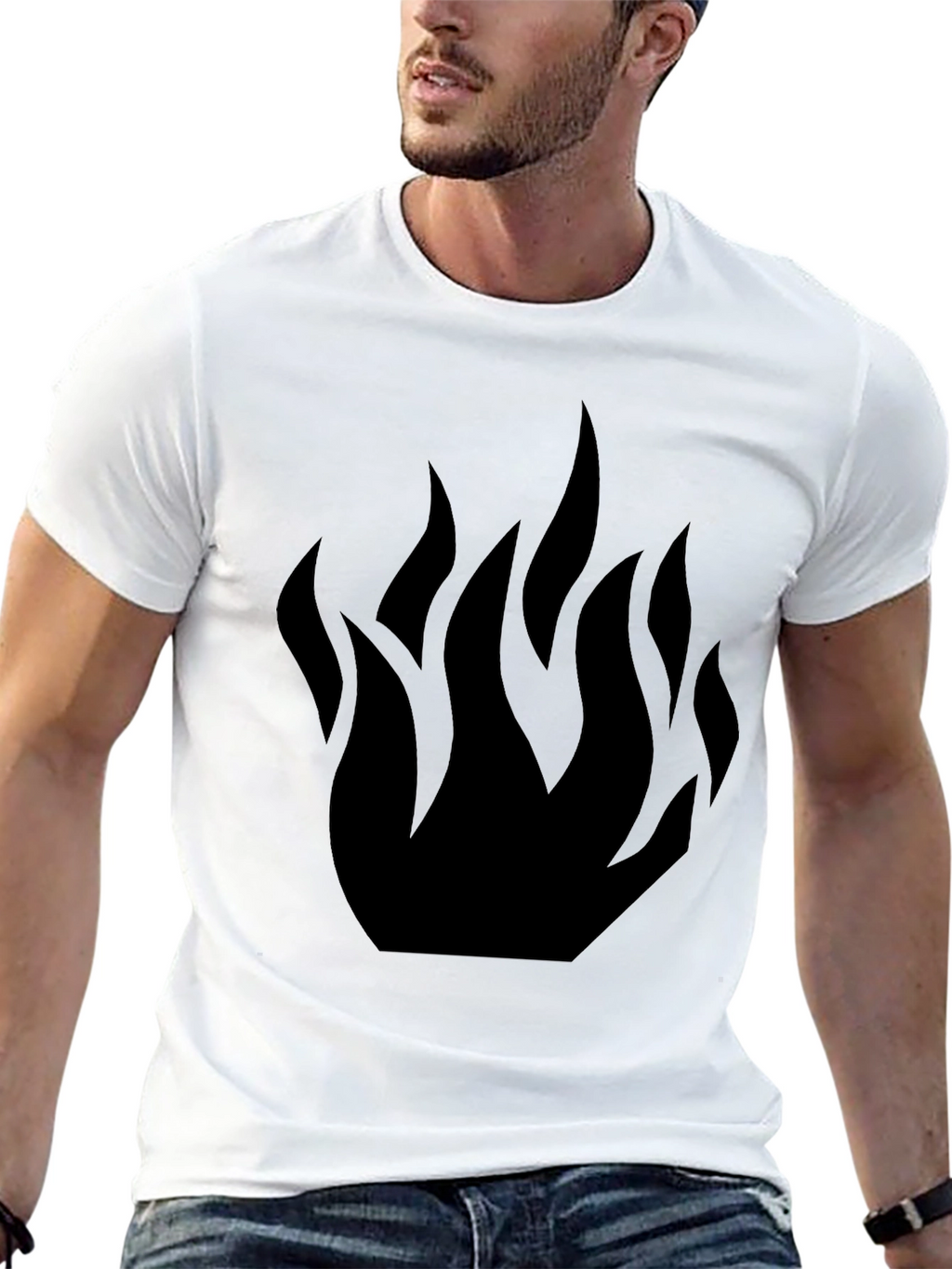 Black Flame Graphic Tee - Stylish Casual Wear