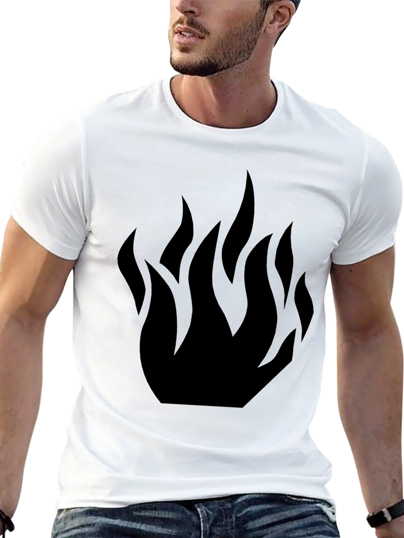 Black Flame Graphic Tee - Stylish Casual Wear