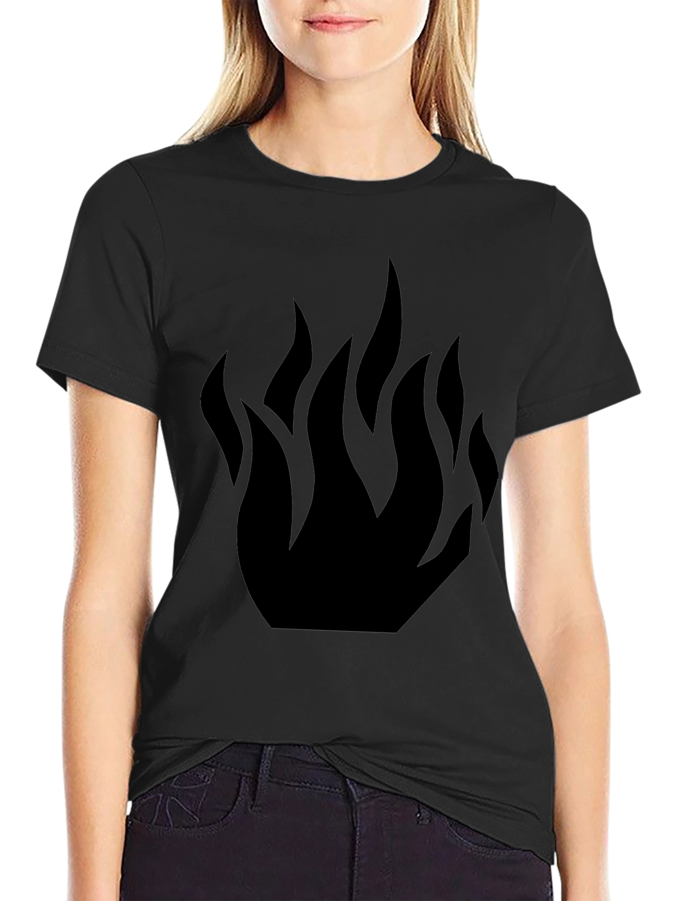 Black Flame Graphic Tee - Stylish Casual Wear