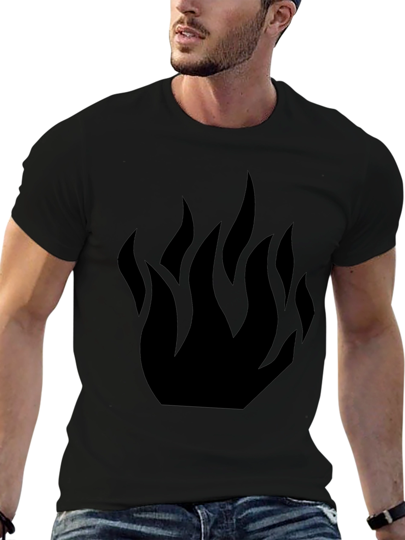 Black Flame Graphic Tee - Stylish Casual Wear