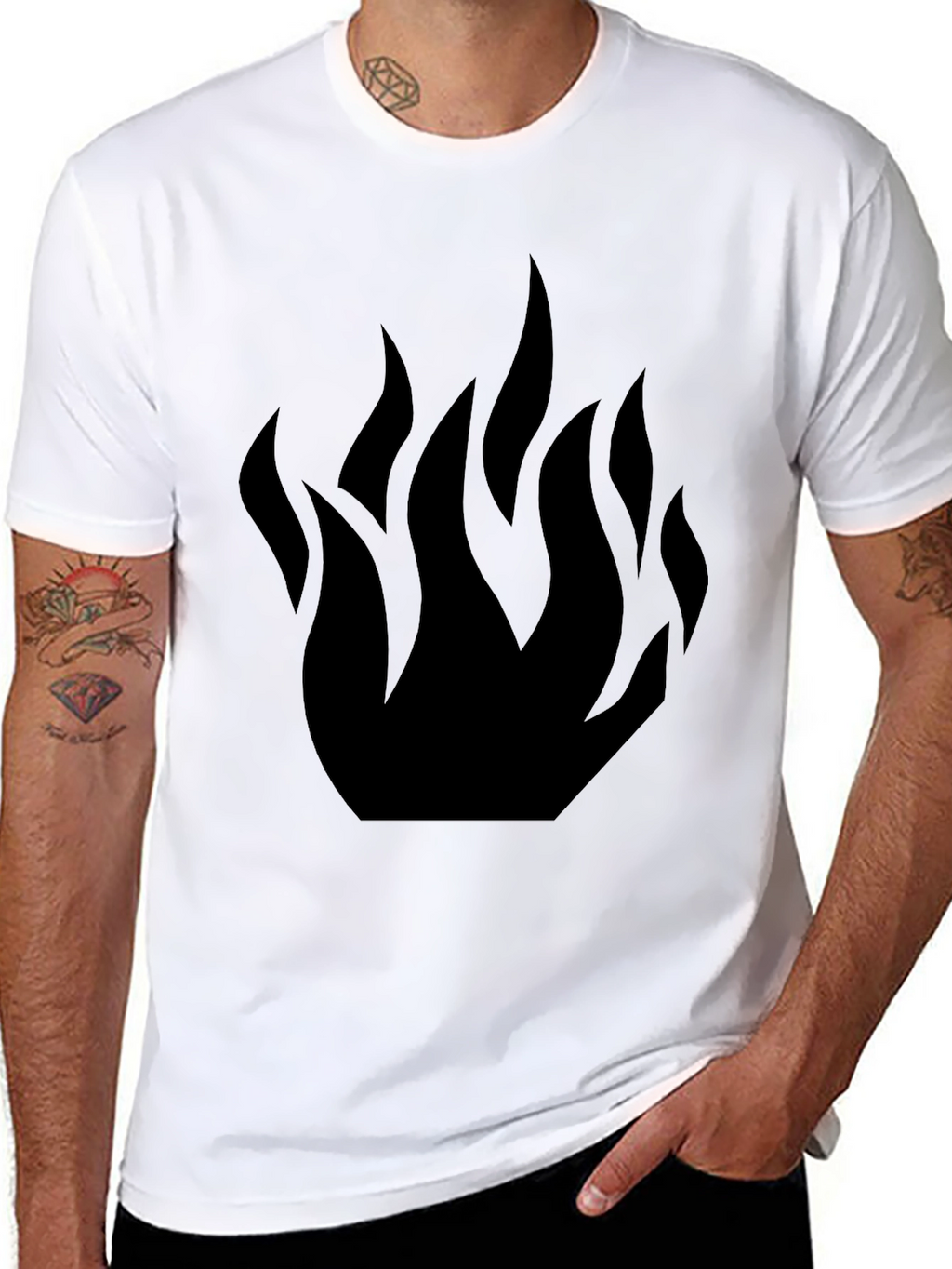Black Flame Graphic Tee - Stylish Casual Wear