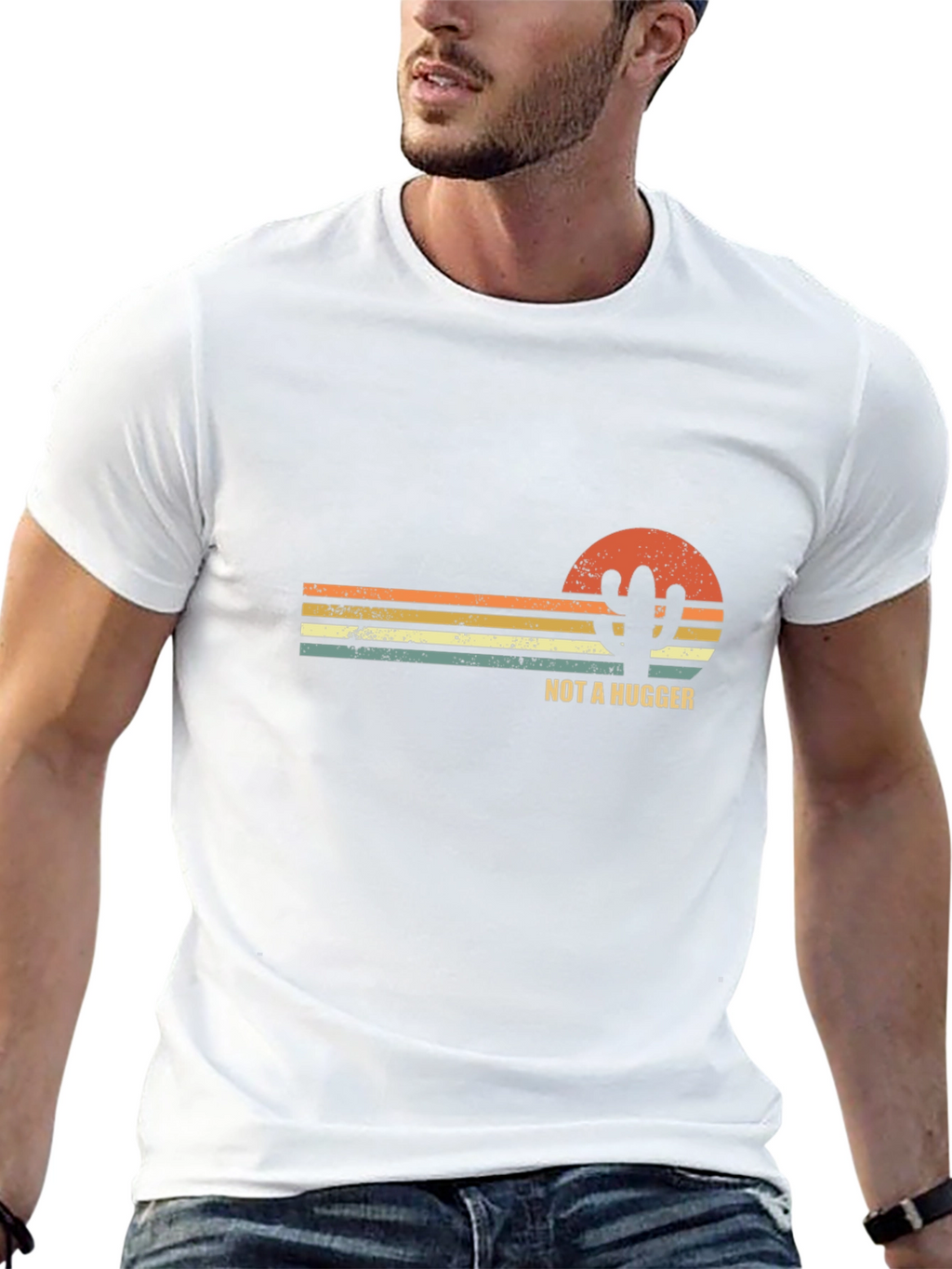 Not A Hugger Cactus Graphic T-Shirt