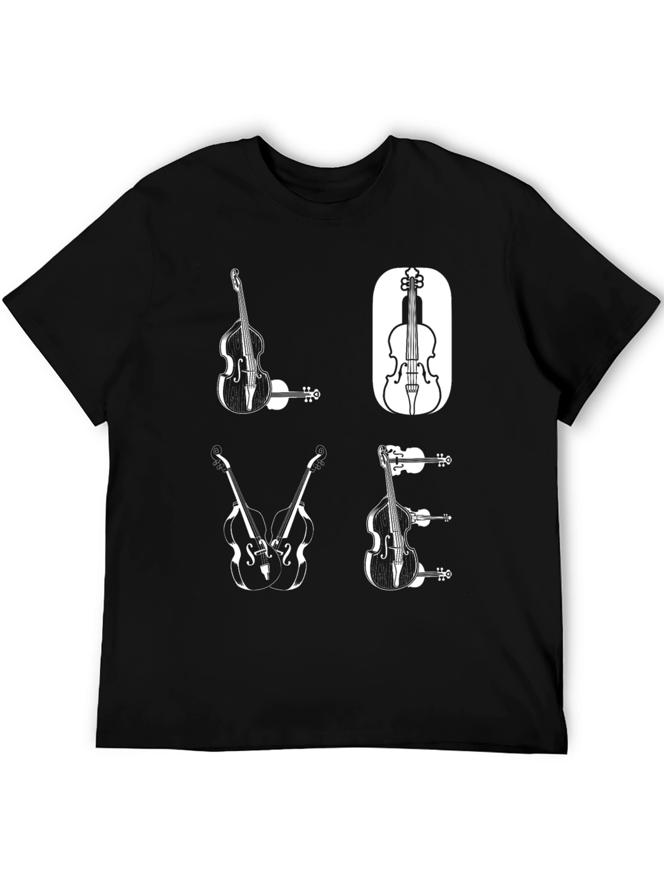 Musical Bass Graphic Tee - Black