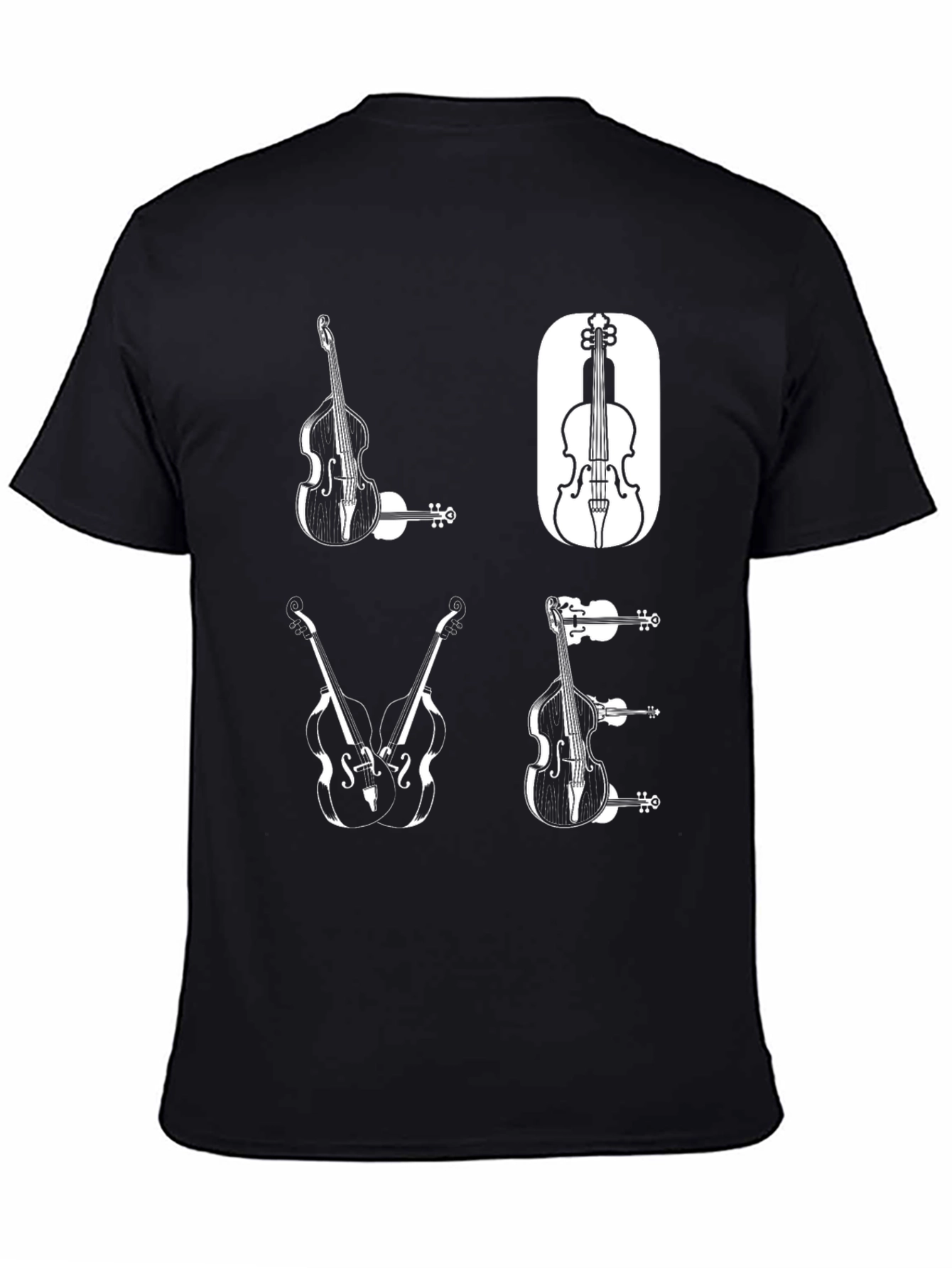 Musical Bass Graphic Tee - Black