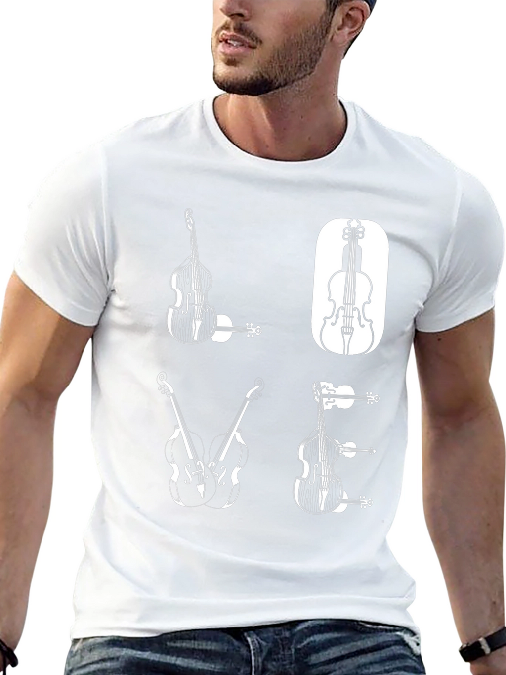 Musical Bass Graphic Tee - Black