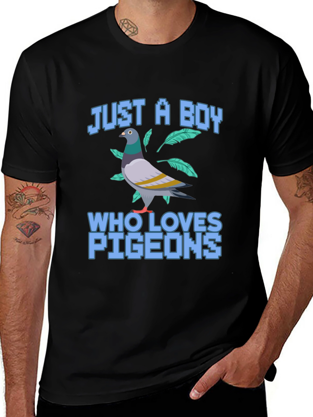 Boy Who Loves Pigeons Graphic Tee