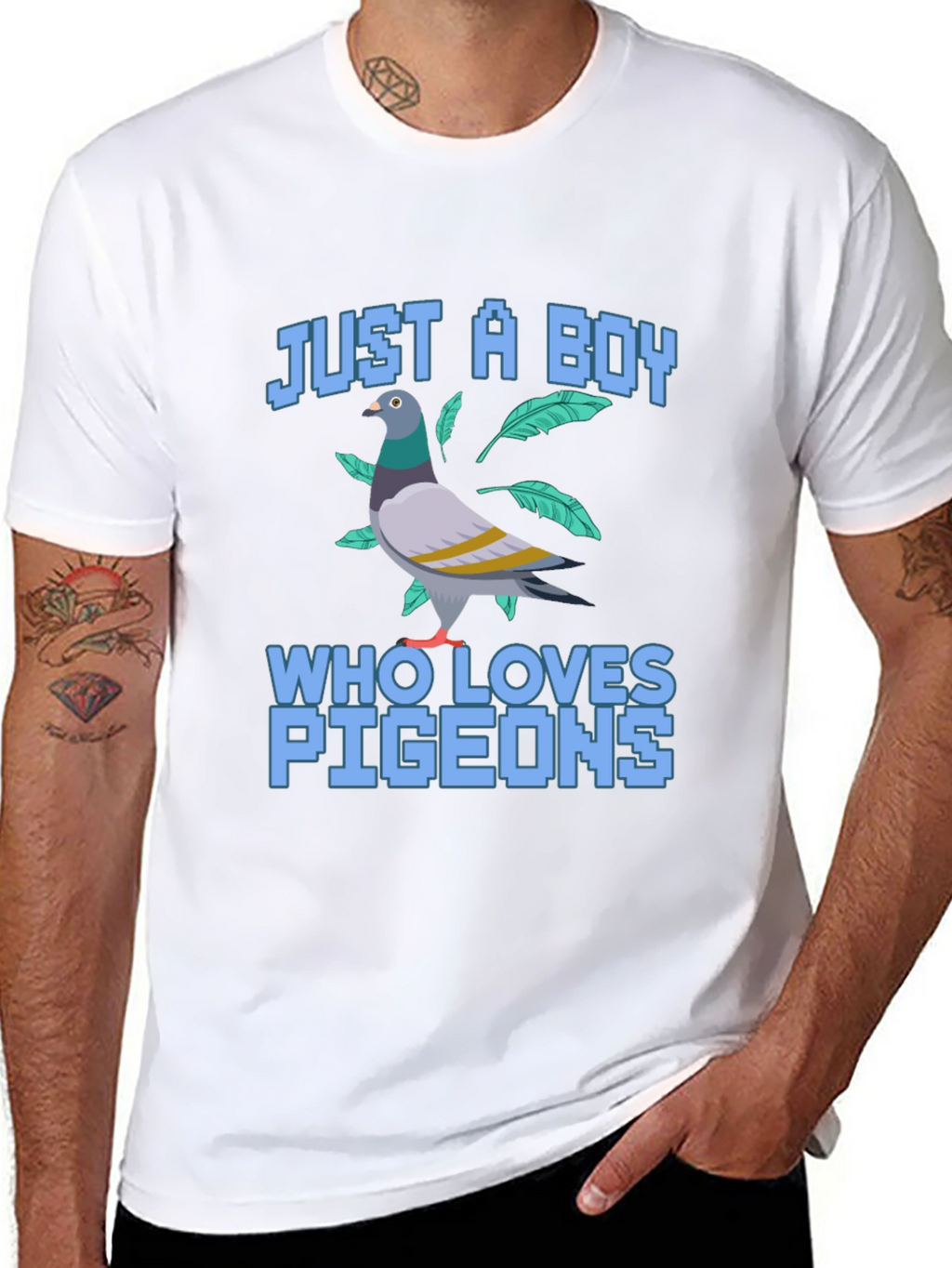 Boy Who Loves Pigeons Graphic Tee