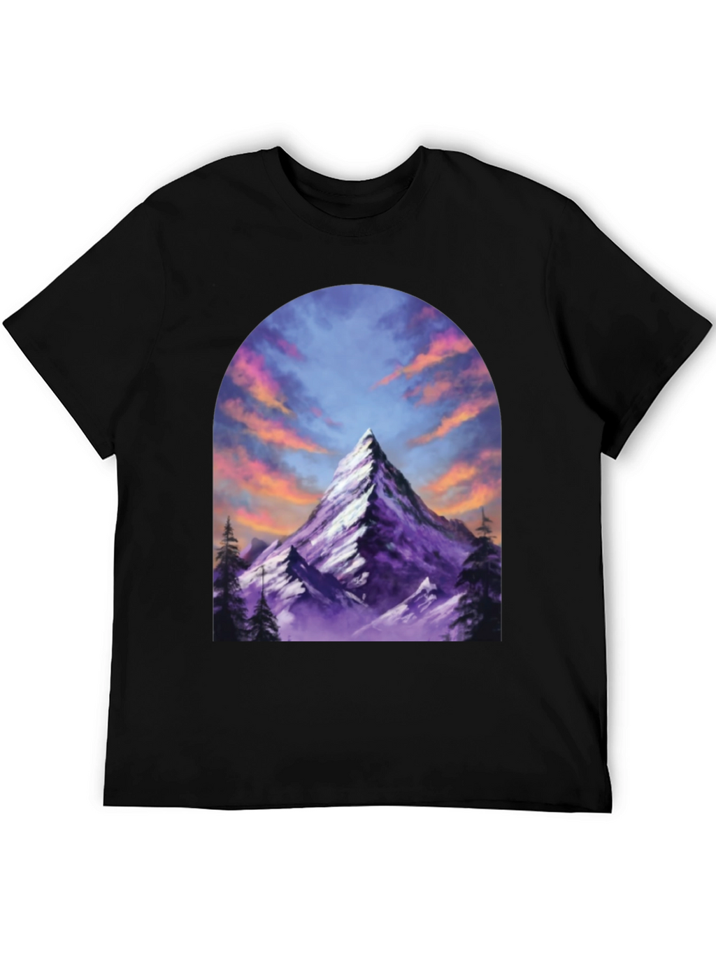 Mountain Peak Graphic Tee - Black