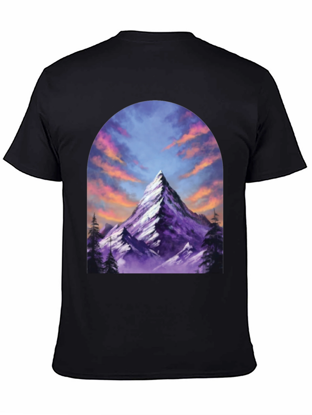 Mountain Peak Graphic Tee - Black