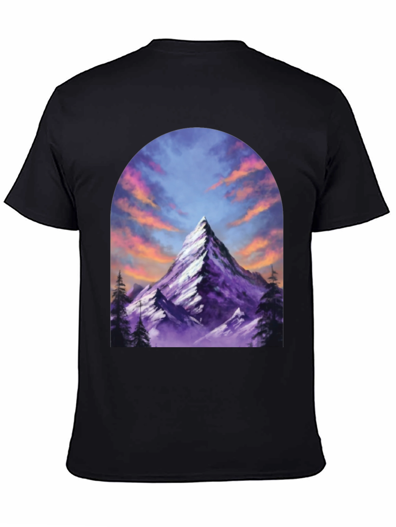 Mountain Peak Graphic Tee - Black