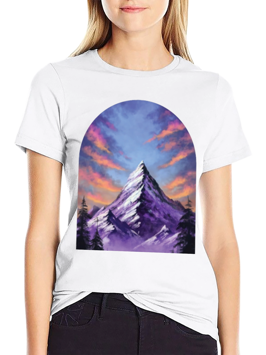 Mountain Peak Graphic Tee - Black