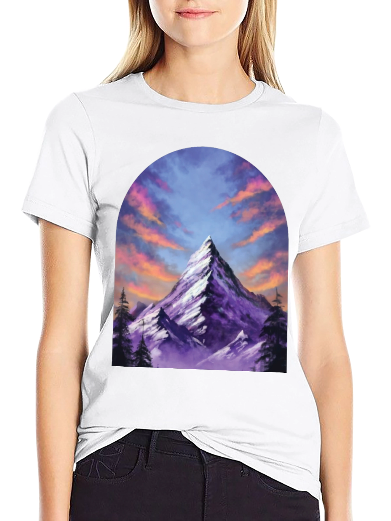 Mountain Peak Graphic Tee - Black