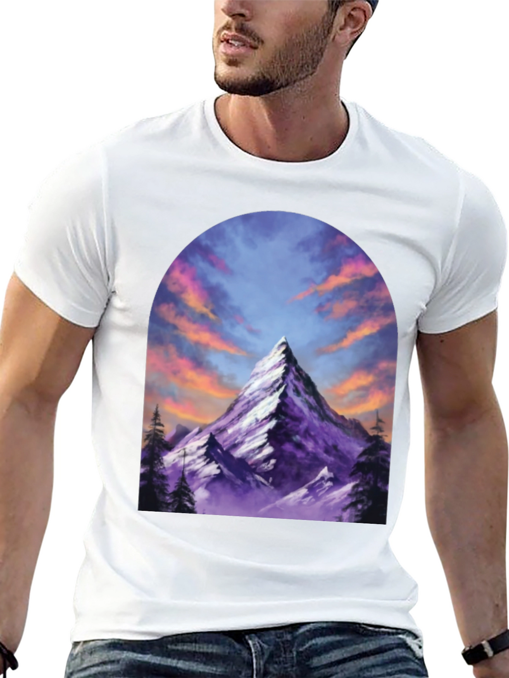 Mountain Peak Graphic Tee - Black