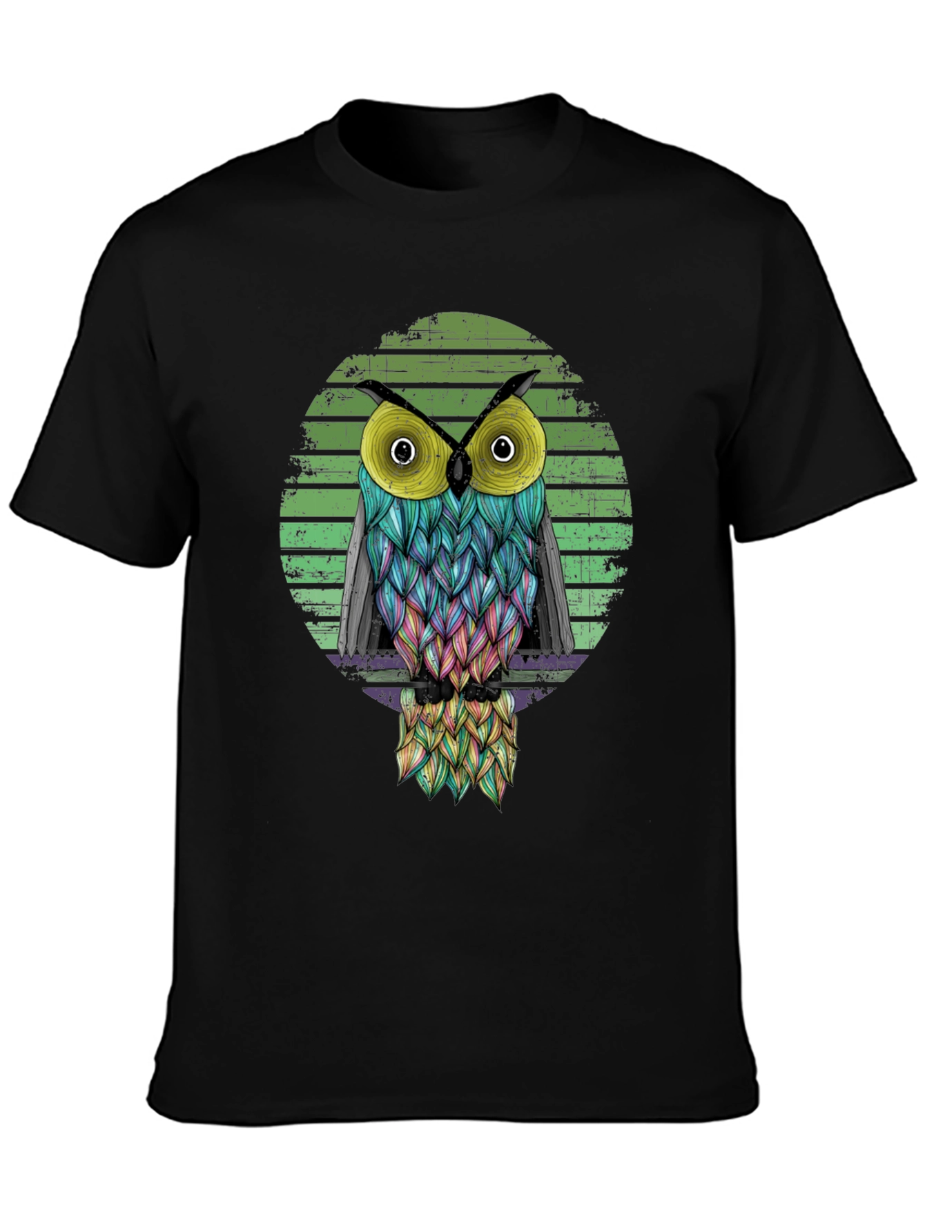 Cool Owl Graphic Black T-Shirt