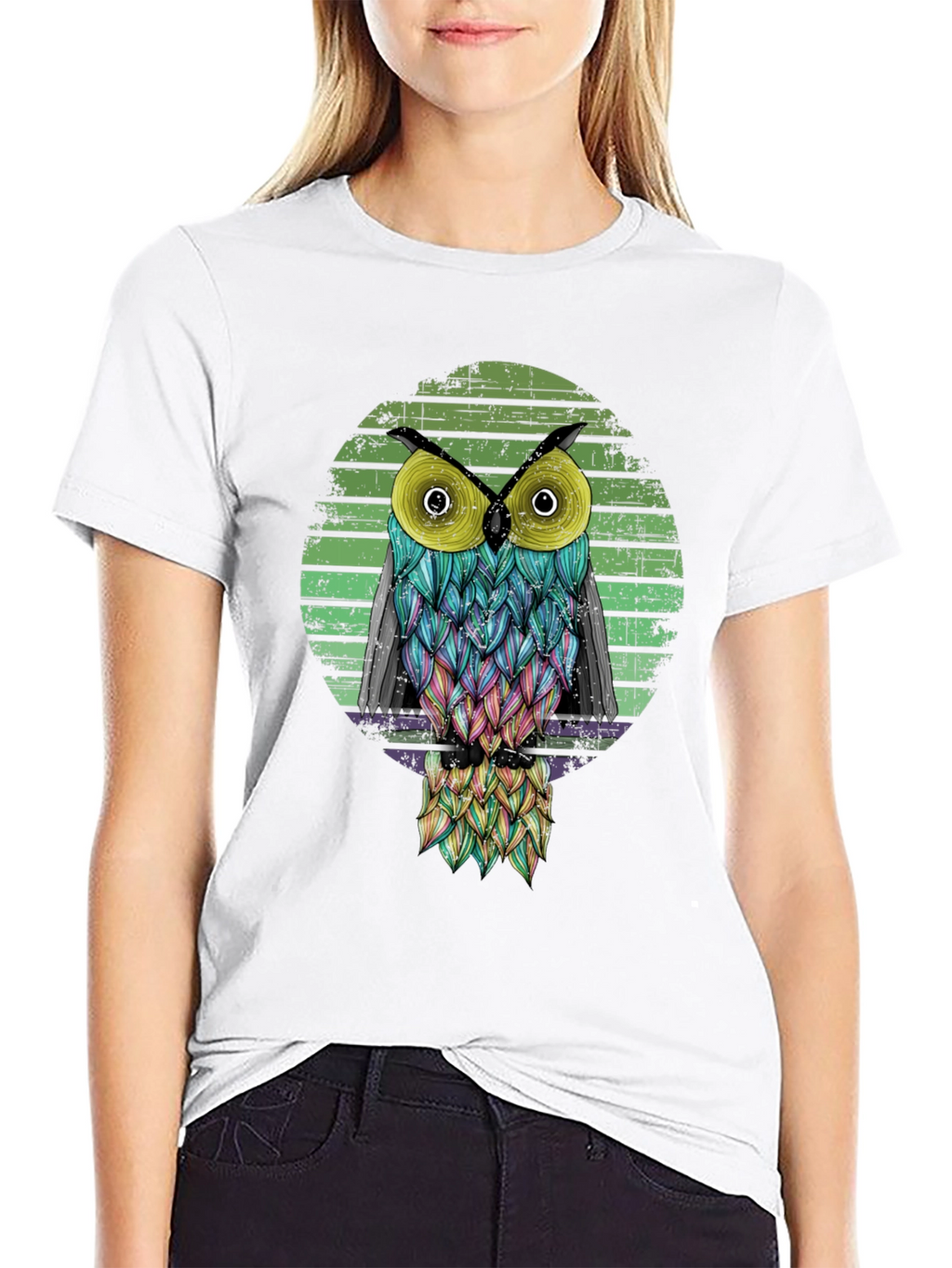 Cool Owl Graphic Black T-Shirt