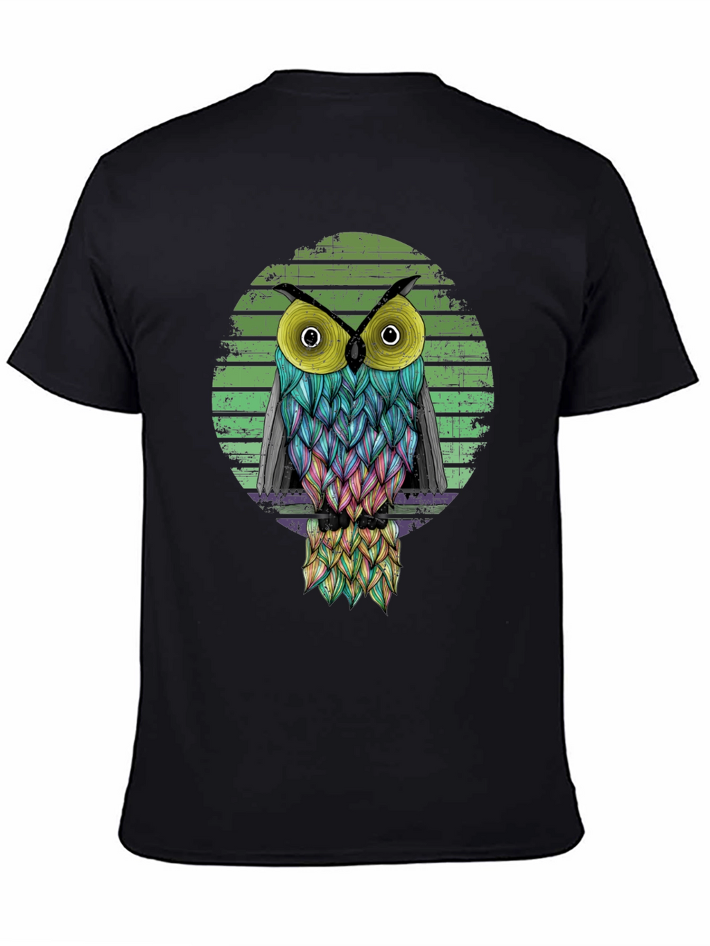 Cool Owl Graphic Black T-Shirt