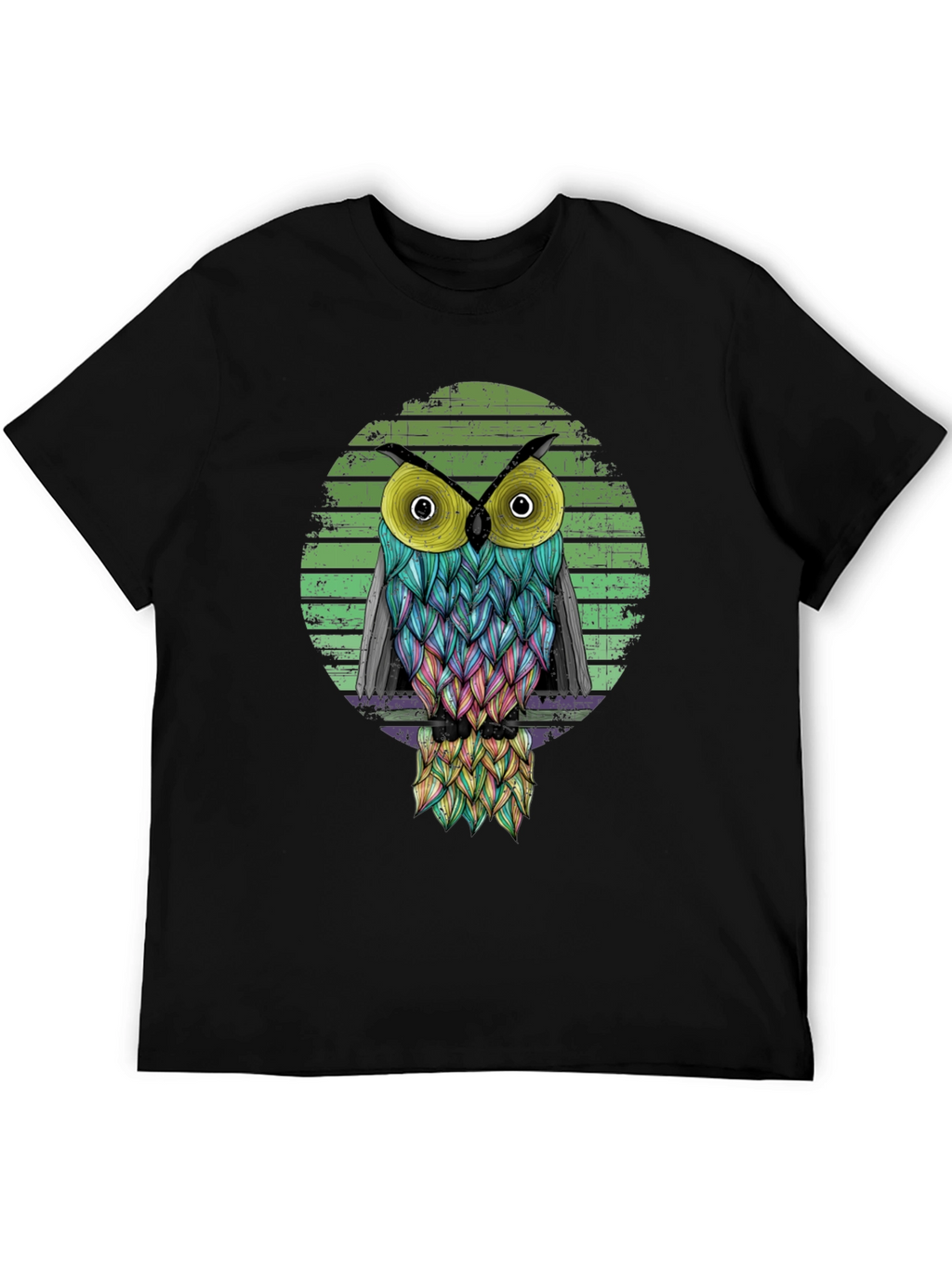 Cool Owl Graphic Black T-Shirt