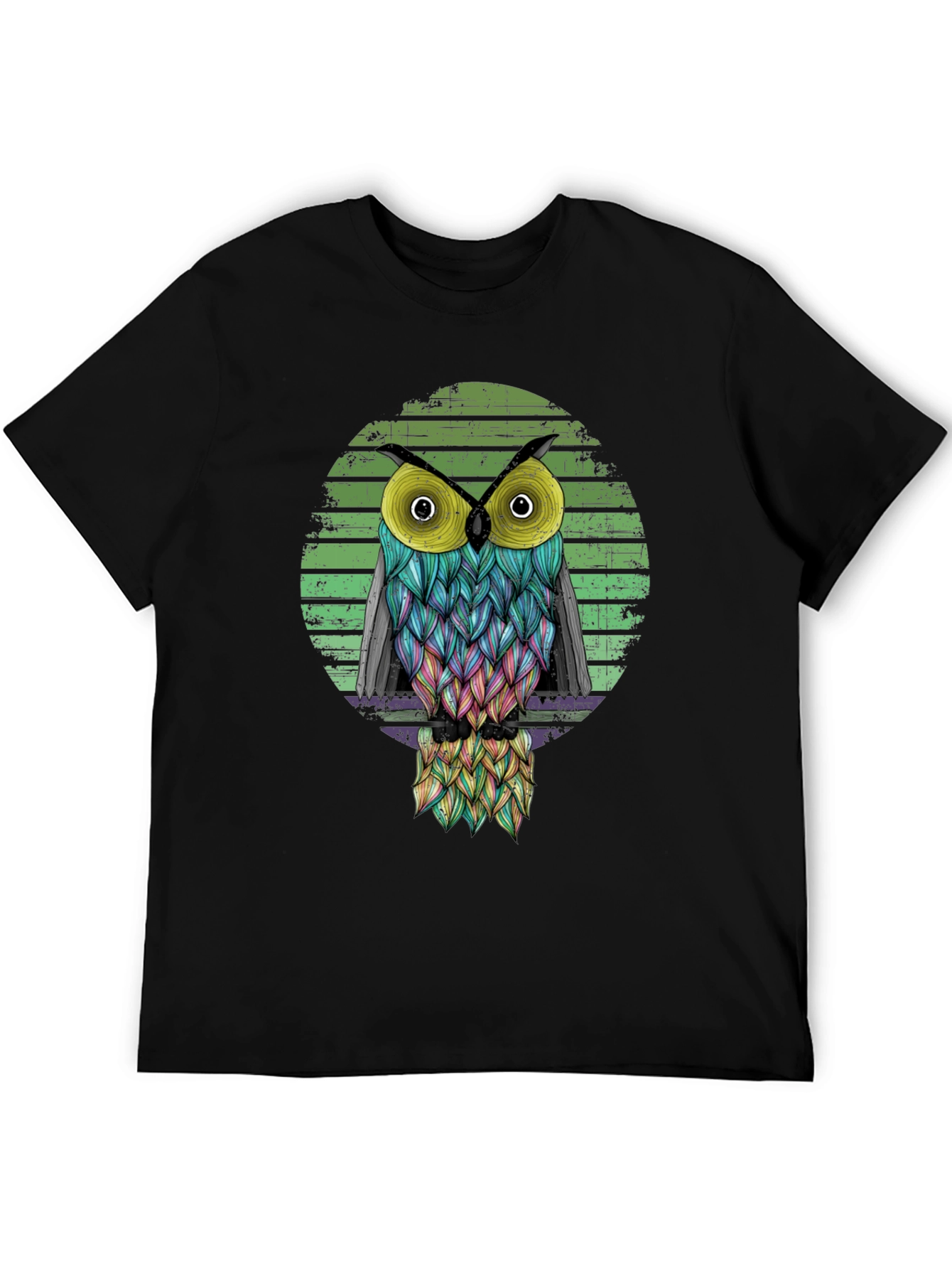 Cool Owl Graphic Black T-Shirt