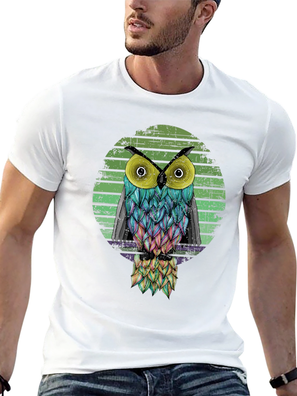 Cool Owl Graphic Black T-Shirt