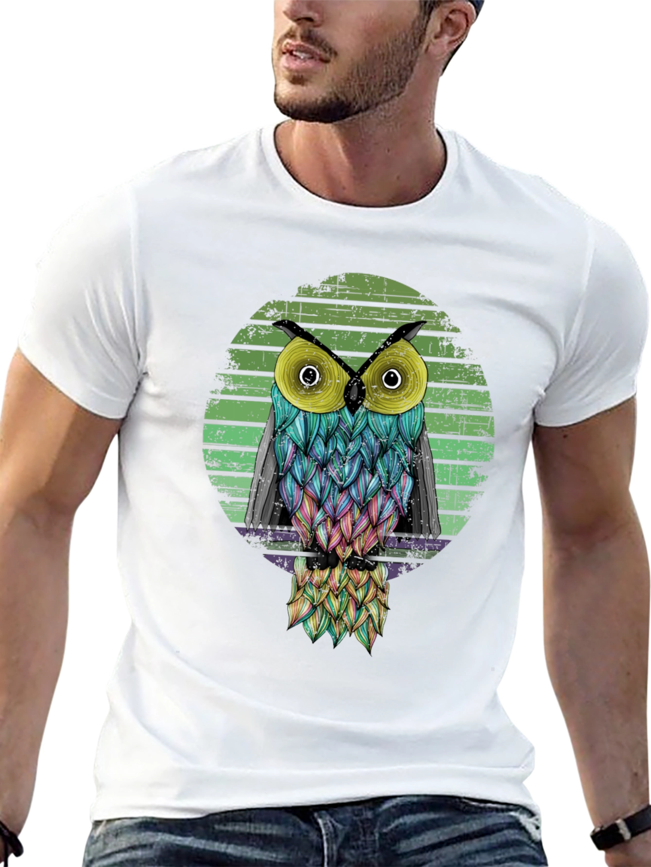 Cool Owl Graphic Black T-Shirt