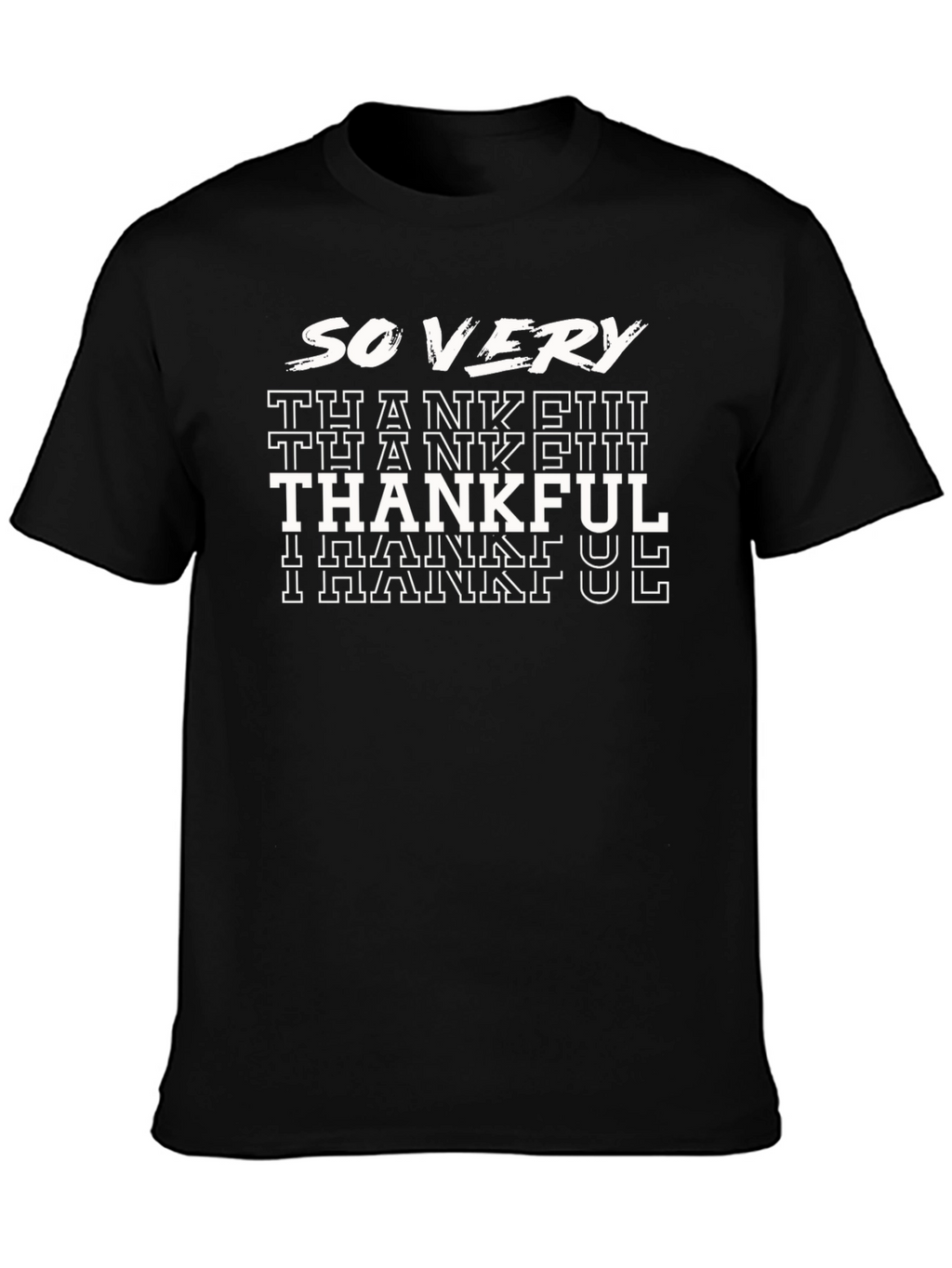So Very Thankful Graphic Tee - Black Cotton