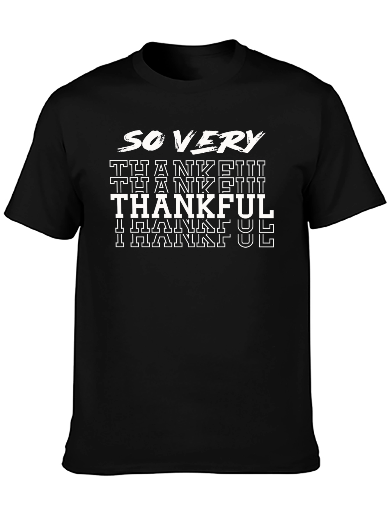 So Very Thankful Graphic Tee - Black Cotton
