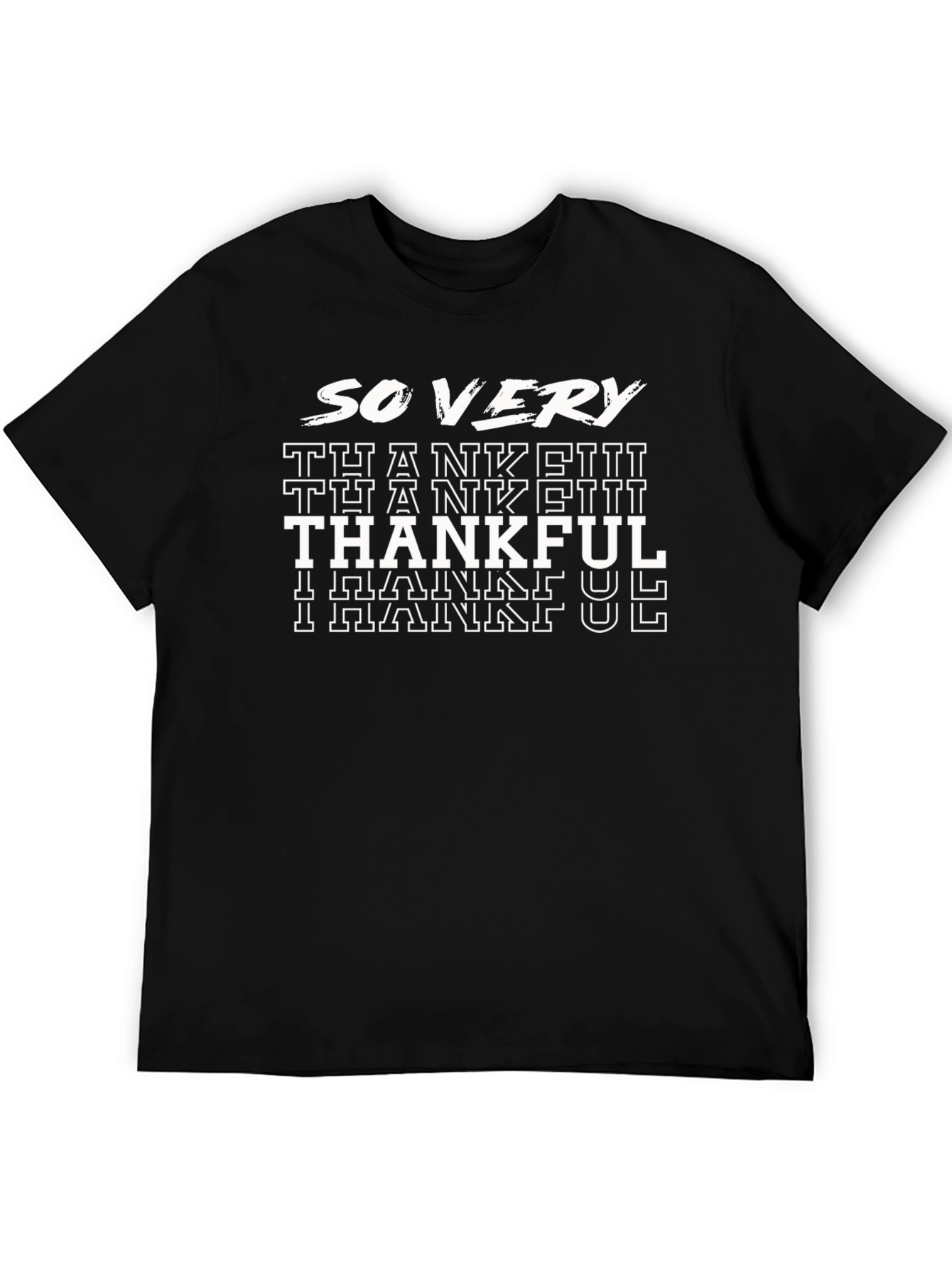 So Very Thankful Graphic Tee - Black Cotton