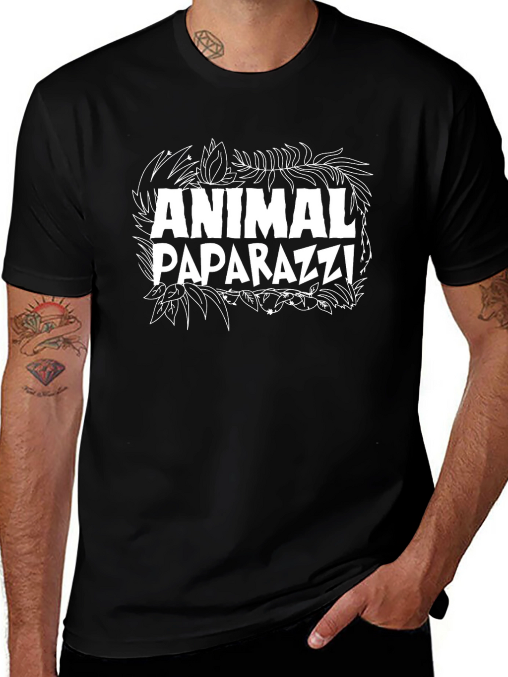 Animal Paparazzi Graphic Tee - Black Cotton T-Shirt