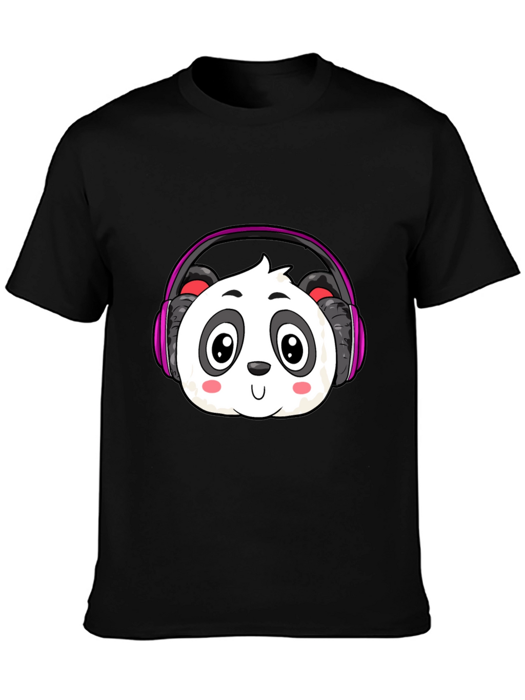 Cute Panda Headphones Graphic T-Shirt