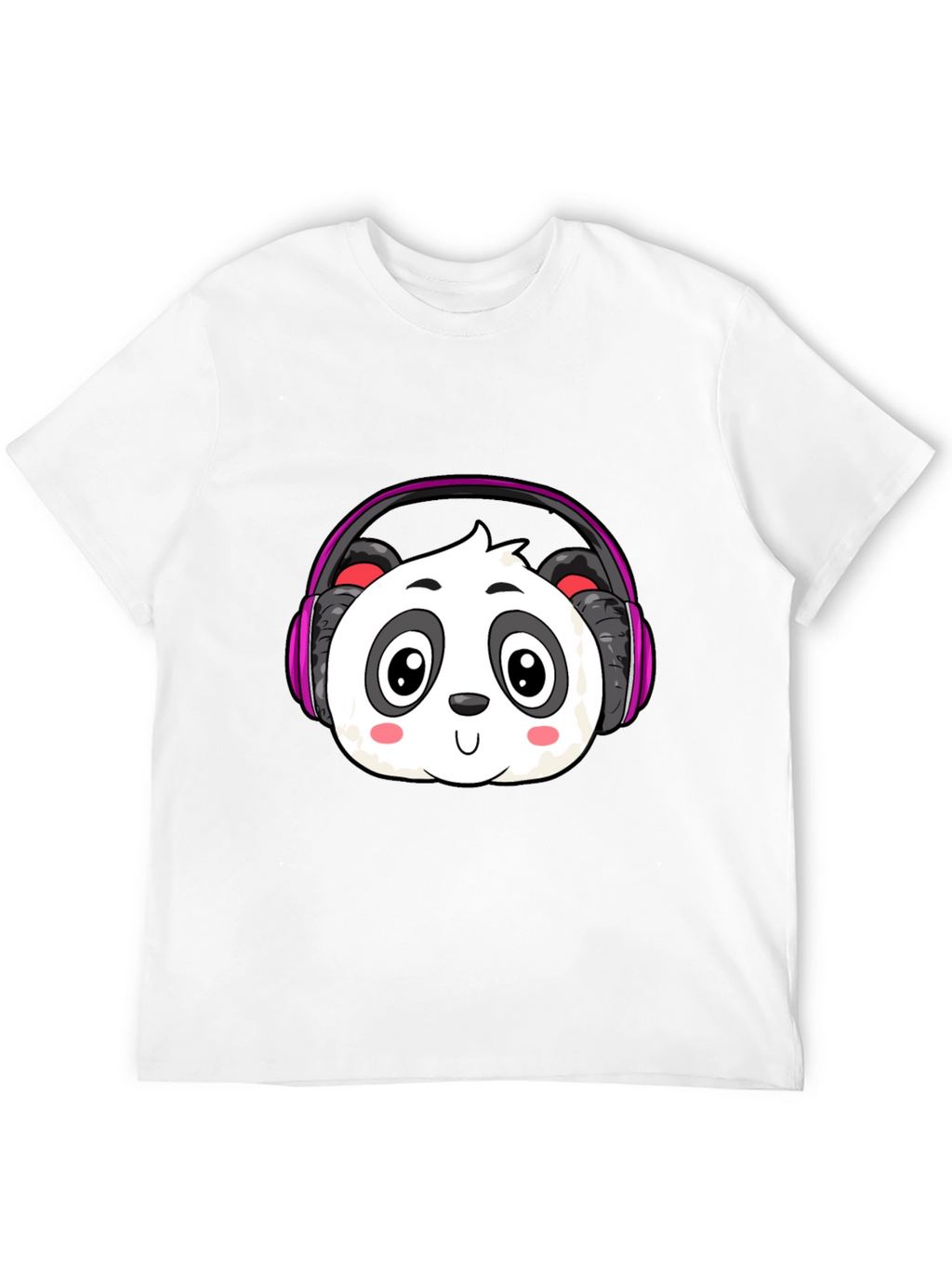 Cute Panda Headphones Graphic T-Shirt