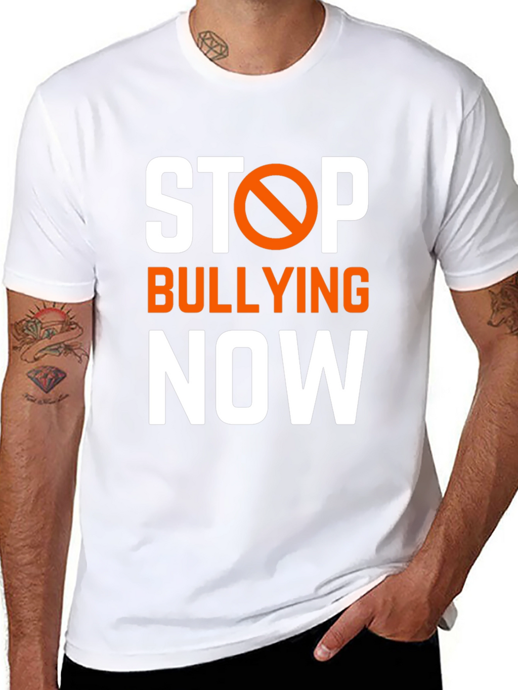 Stop Bullying Now Graphic Tee - Black Cotton T-Shirt