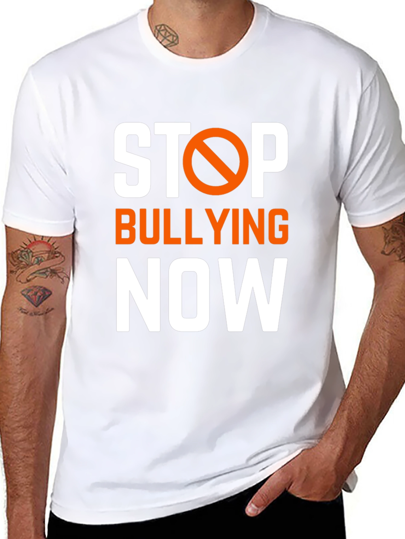 Stop Bullying Now Graphic Tee - Black Cotton T-Shirt