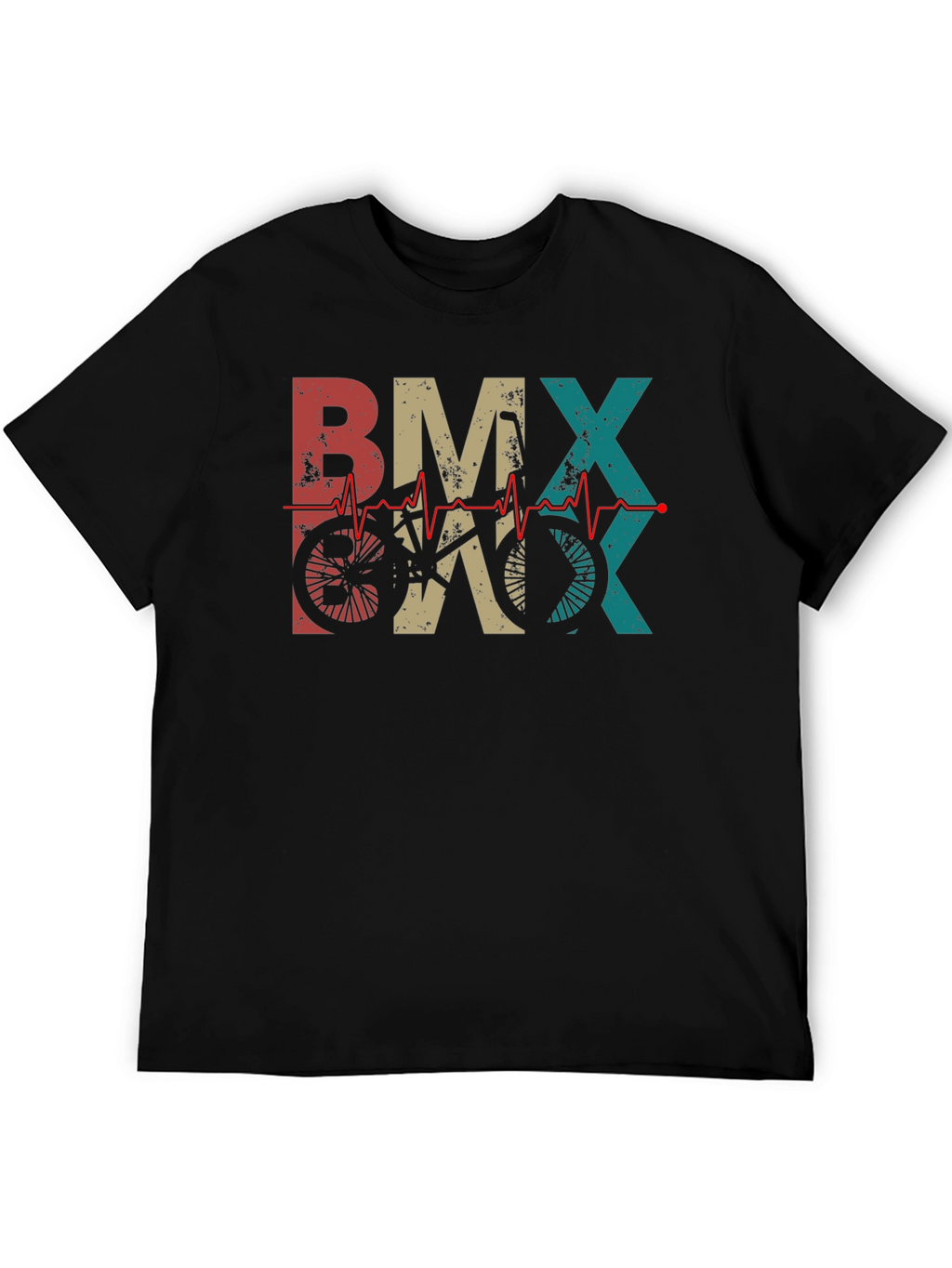 Retro BMX Heartbeat T-Shirt - Black