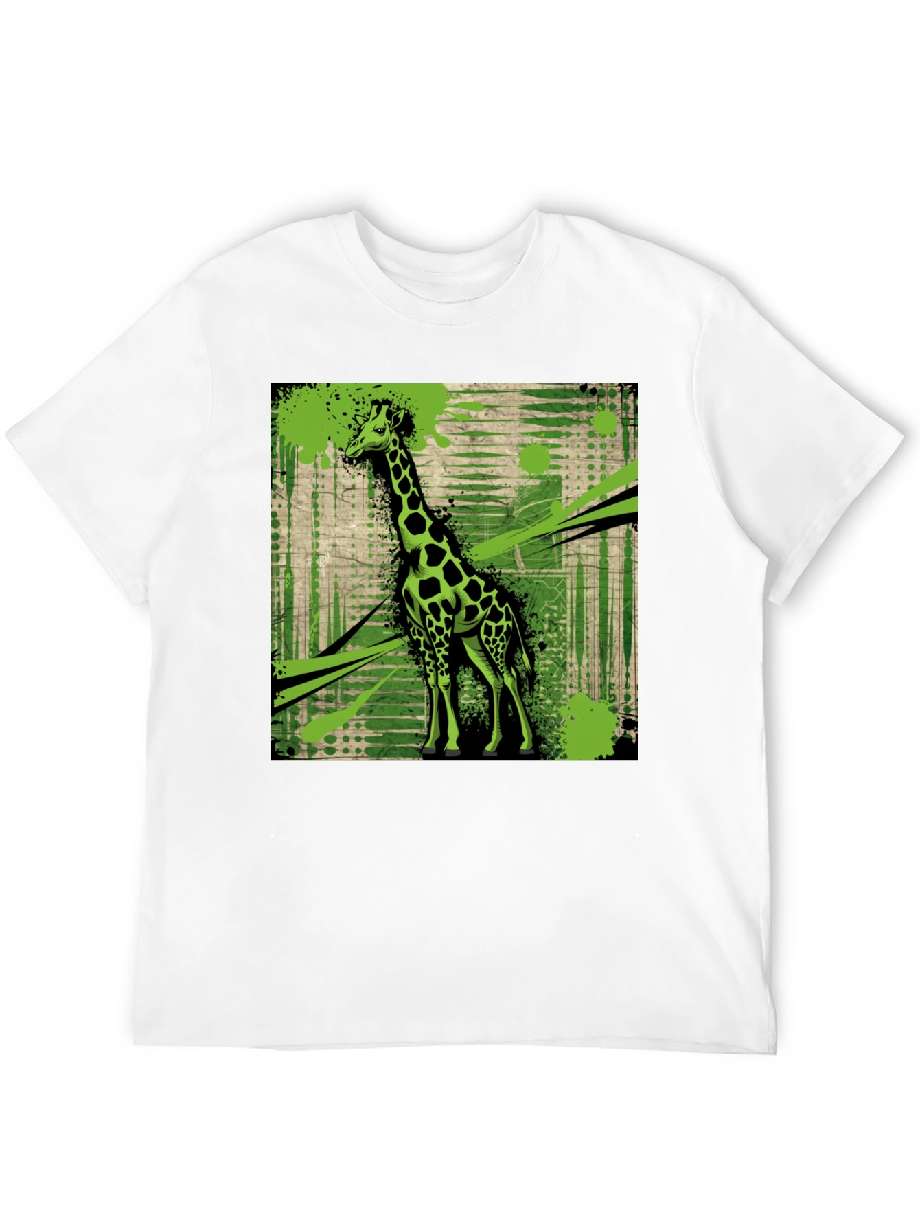 Giraffe Graphic Print Black T-Shirt