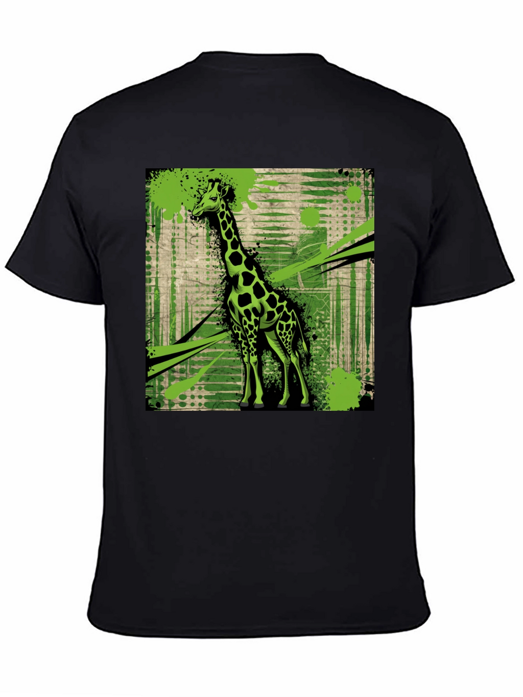 Giraffe Graphic Print Black T-Shirt