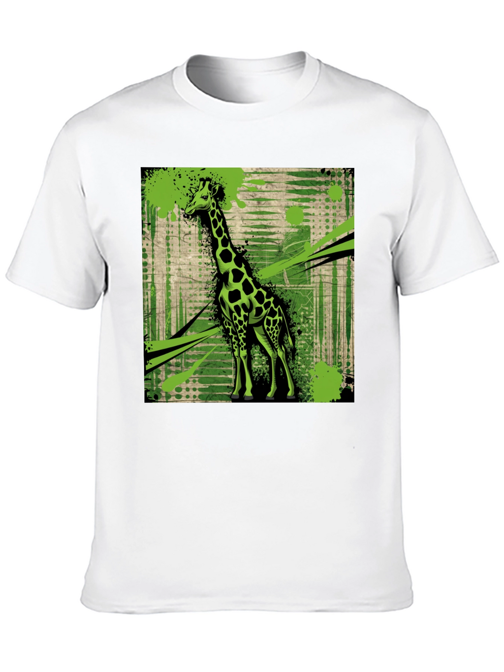 Giraffe Graphic Print Black T-Shirt