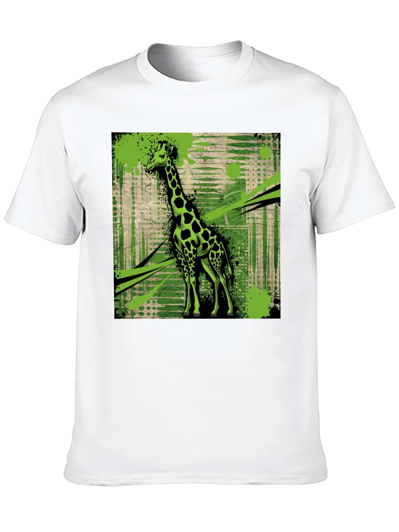 Giraffe Graphic Print Black T-Shirt