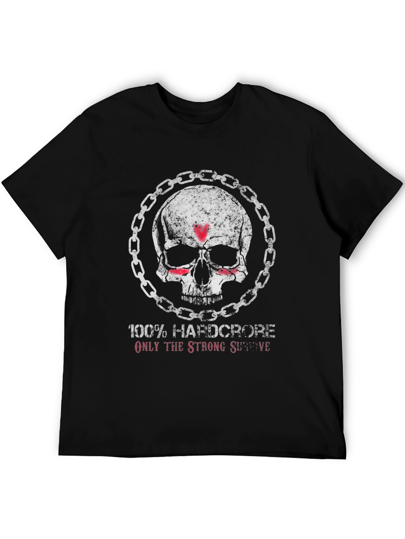 Hardcore Skull Chain Graphic T-Shirt