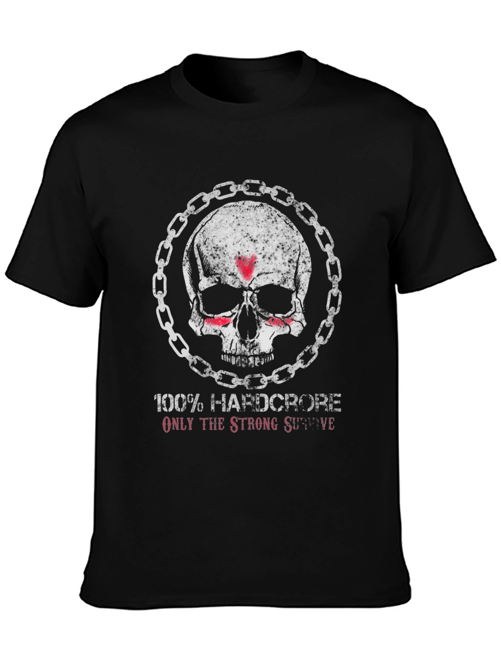 Hardcore Skull Chain Graphic T-Shirt