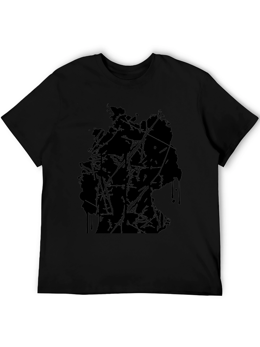 Abstract Germany Map Black T-Shirt