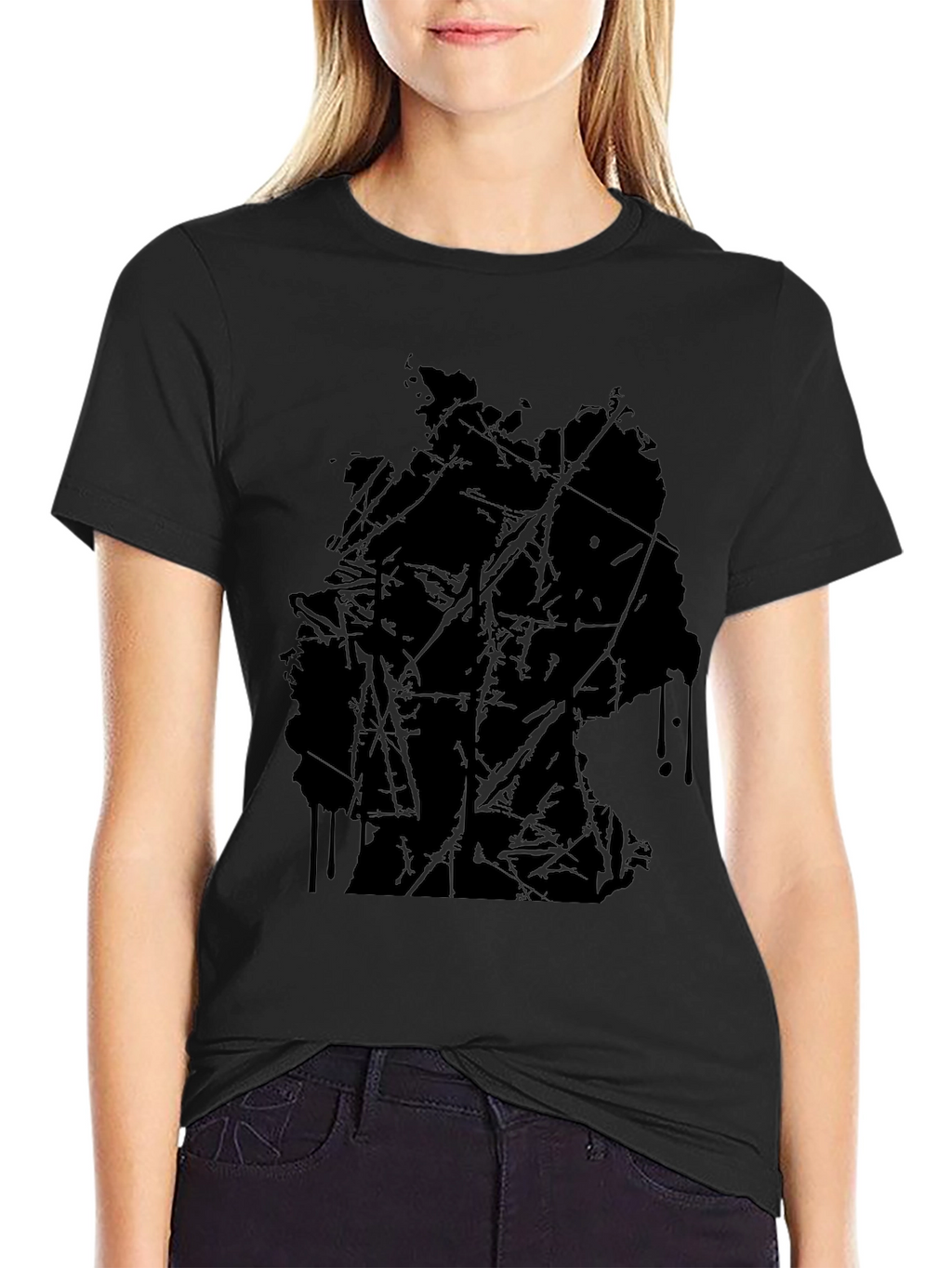 Abstract Germany Map Black T-Shirt
