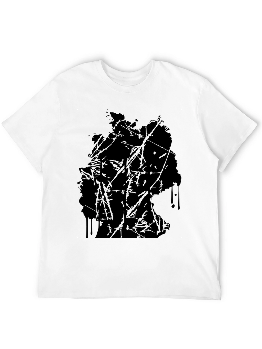 Abstract Germany Map Black T-Shirt