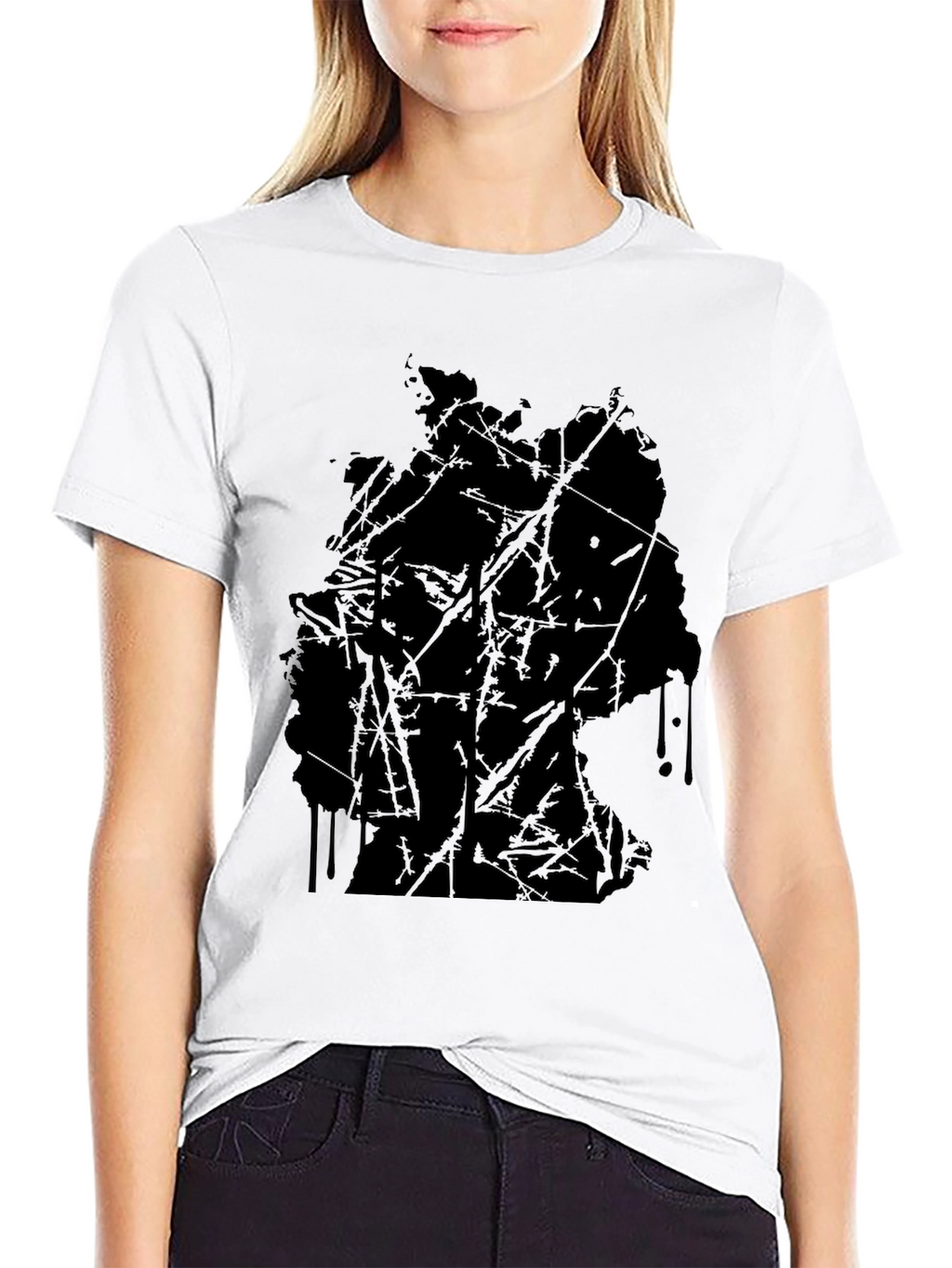 Abstract Germany Map Black T-Shirt