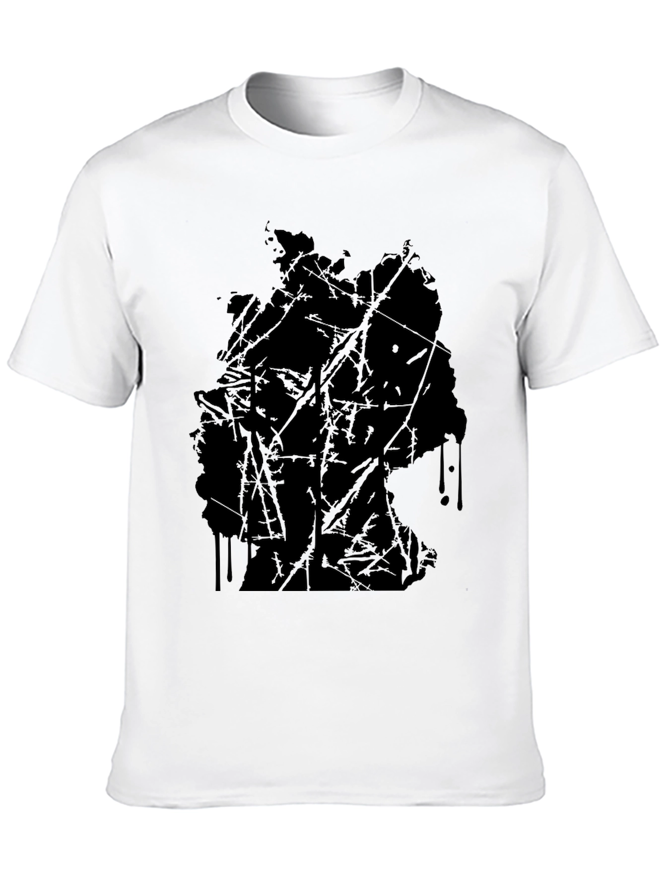 Abstract Germany Map Black T-Shirt