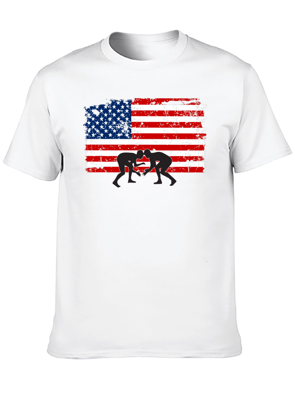 Wrestling USA Flag Graphic T-Shirt