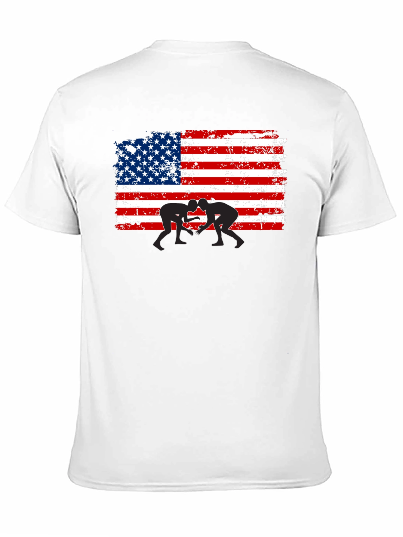 Wrestling USA Flag Graphic T-Shirt
