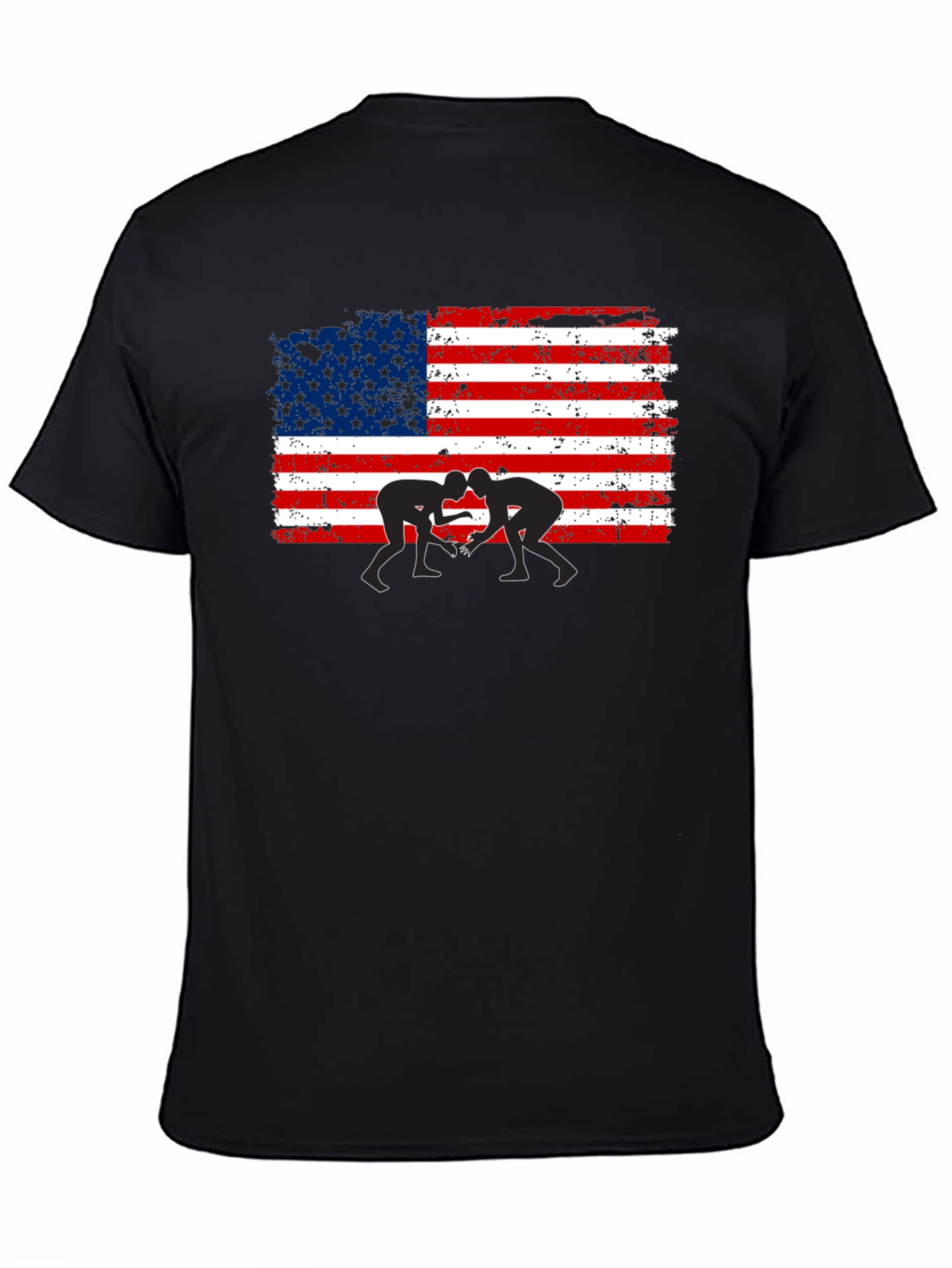Wrestling USA Flag Graphic T-Shirt