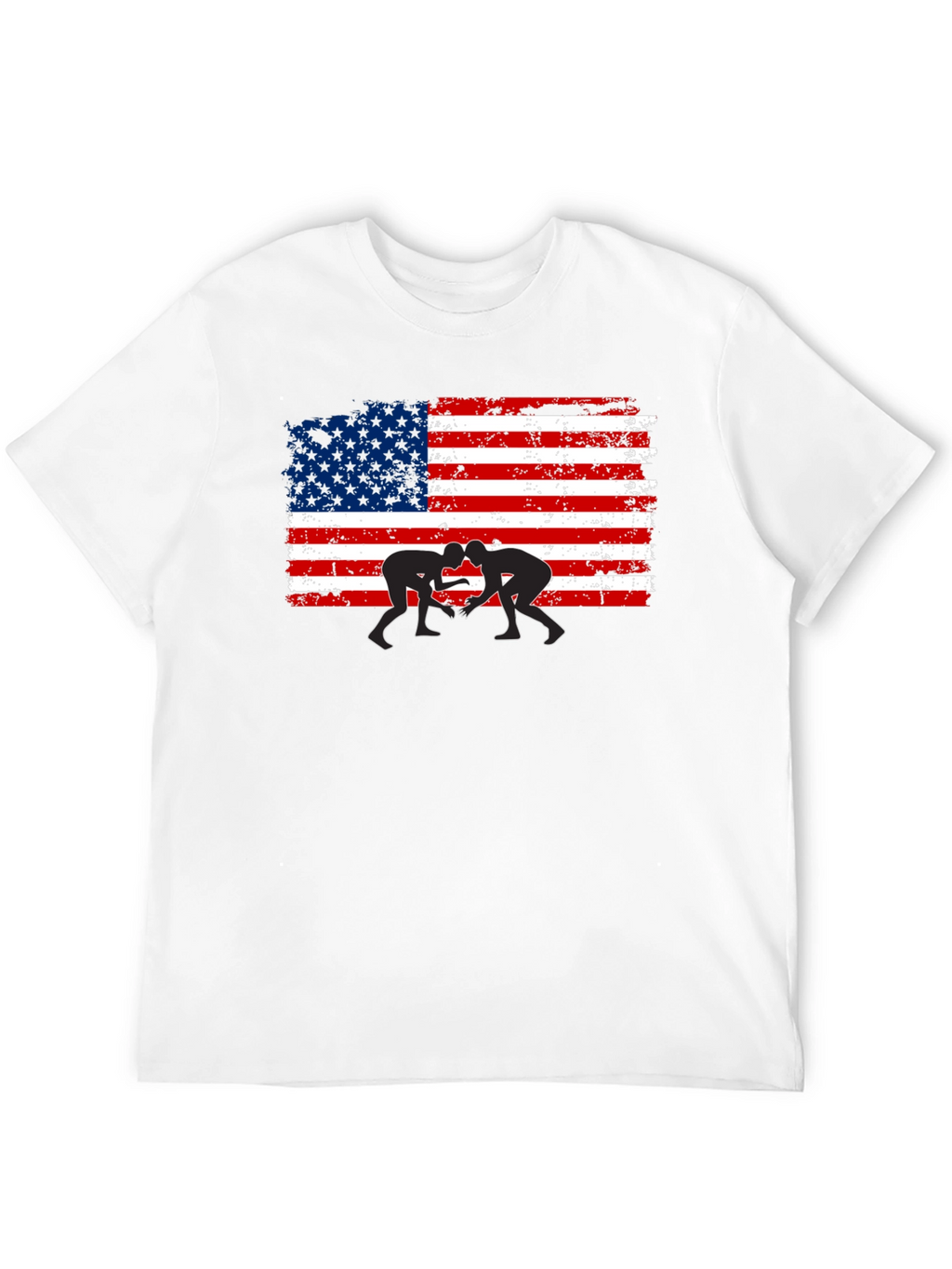 Wrestling USA Flag Graphic T-Shirt